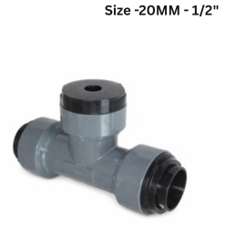 Quickair Push Fit Female Threaded Tee For Aluminium Compresser Piping-20MM - 1/2"
