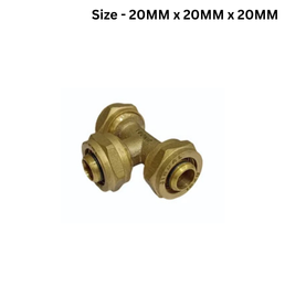 Jindal Equal Tee Fittings Brass-Fit -20mm x 20mm x 20mm