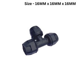 Unipro Equal Tee Engineering Plastic Compression Fitting - 16MM x 16MM x 16MM - Pack Of 30Nos