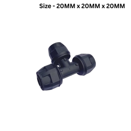 Unipro Equal Tee Engineering Plastic Compression Fitting - 20MM x 20MM x 20MM - Pack Of 20Nos