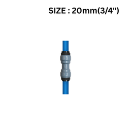 Quickair Push Fit Pipe to Pipe Connector For Aluminium Compresser Piping-20mm-3/4"