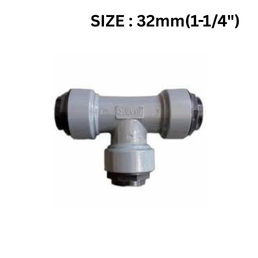 Quickair Push Fit Equal Tee Connector For Aluminium Compresser Piping-32mm-1-1/4"