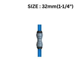 Quickair Push Fit Pipe to Pipe Connector For Aluminium Compresser Piping-32mm-1-1/4"